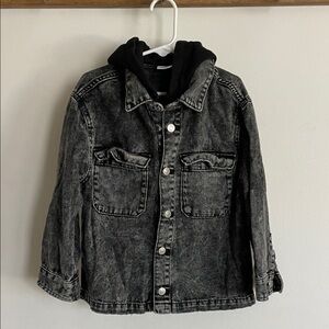 Zara Grey Black Denim Hoodie